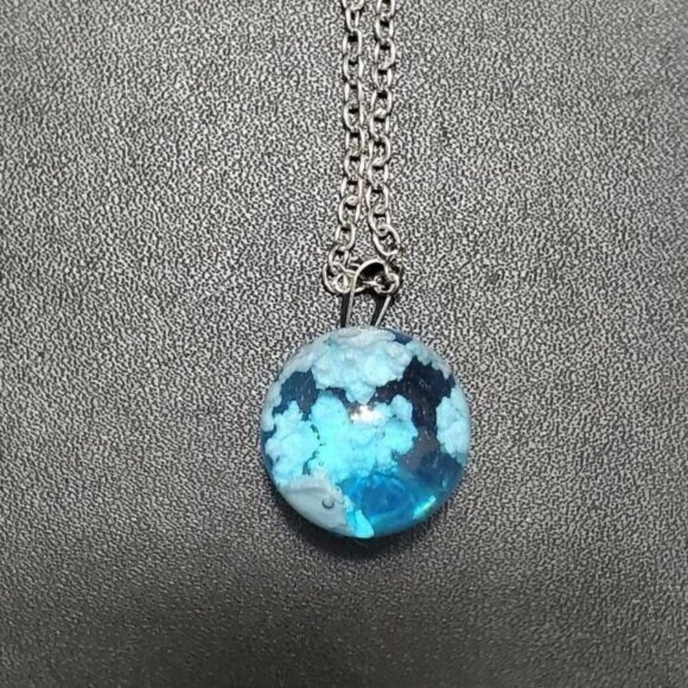 Blue skies and clouds necklace 26-27.5"